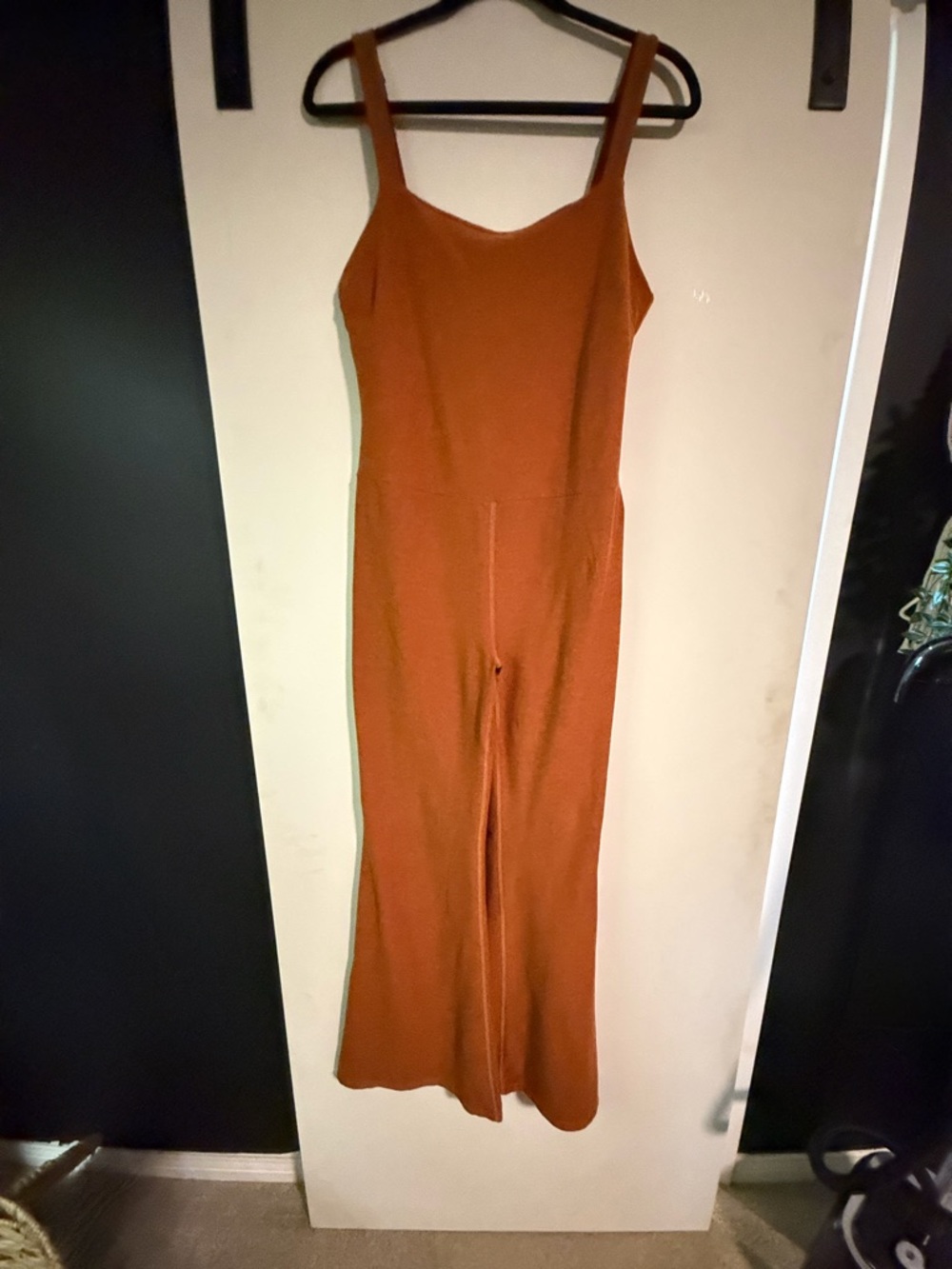 Beyond Yoga Rust Sleeveless Ribbed Jumpsuit